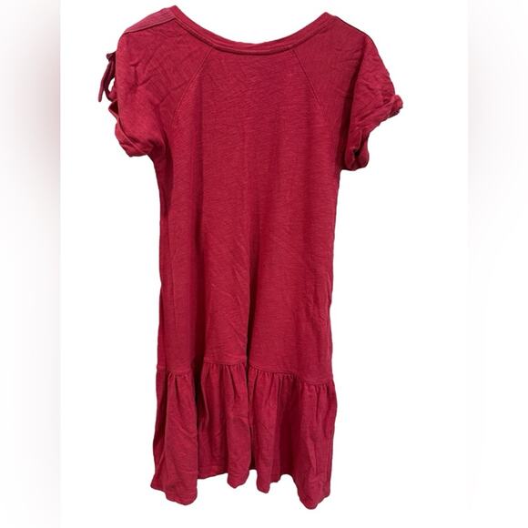 Anthropologie Saturday Sunday Kathie Flounced Mini Dress Pink‎ Red-Small - Picture 4 of 10